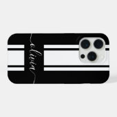 Moderne trendige Rennstreifen mit Monogramm iPhone Hülle (Rückseite (Horizontal))