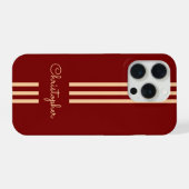 Moderne trendige Rennstreifen mit Monogramm iPhone Hülle (Rückseite (Horizontal))