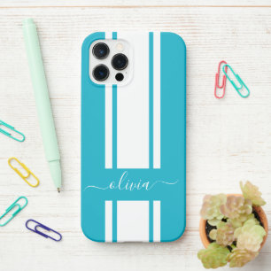 Moderne trendige Rennstreifen mit Monogramm iPhone 12 Pro Hülle