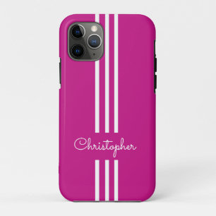 Moderne trendige Rennstreifen monogrammiert Case-Mate iPhone Hülle
