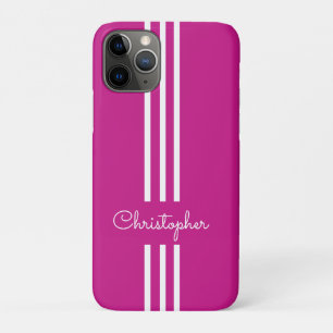 Moderne trendige Rennstreifen monogrammiert Case-Mate iPhone Hülle