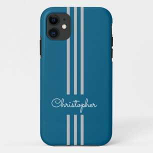 Moderne trendige Rennstreifen monogrammiert  Case-Mate iPhone Hülle