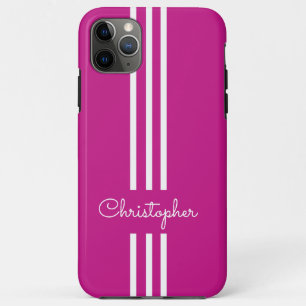 Moderne trendige Rennstreifen monogrammiert Case-Mate iPhone Hülle