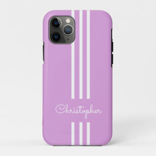 Moderne trendige Rennstreifen monogrammiert Case-Mate iPhone Hülle