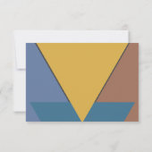 Moderne trendige Retro-farbenfrohe Abstrakt-schick RSVP Karte (Rückseite)