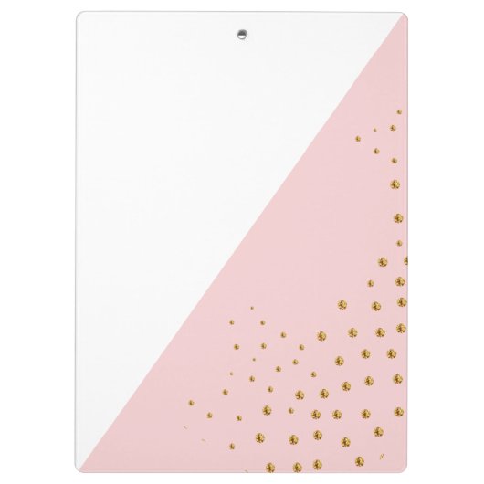 Moderne, trendige rosa Goldpunkte tragen Ihren Nam Klemmbrett (Rückseite)