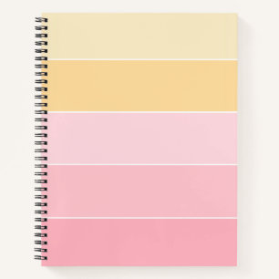 Moderne, trendige rosa Vanilla Gelb Weiß Streifen Notizblock