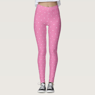 Moderne, trendige rosa Vorlagenweißringe Elegant Leggings