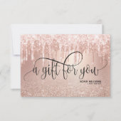 Moderne trendige Rose Gold Tropfen Gutschein (Vorderseite)