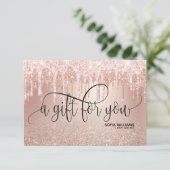 Moderne trendige Rose Gold Tropfen Gutschein (Stehend Vorderseite)