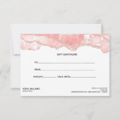 Moderne trendige Rose Gold Tropfen Gutschein (Rückseite)