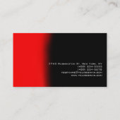 Moderne, trendige, rote schwarze Visitenkarte (Rückseite)