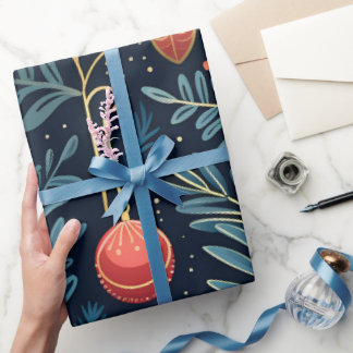 Moderne trendige rote und blaue elegante Weihnacht Geschenkpapier