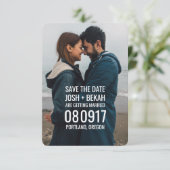 Moderne, trendige Save the Date Postkarte (Stehend Vorderseite)