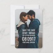 Moderne, trendige Save the Date Postkarte (Vorderseite)