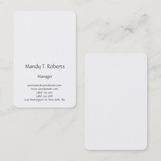 Moderne trendige schlichte, minimalistische Schrif Visitenkarte (Vorne/Hinten)