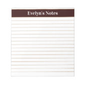 Moderne trendige Schokolade braunes Skript Große D Notizblock (Vorderseite)