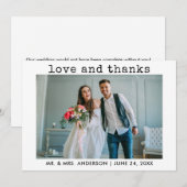 Moderne, trendige Schreibmaschine Foto Liebe dank Dankeskarte (Vorne/Hinten)