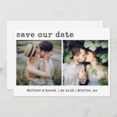 Moderne, trendige Schreibmaschine Text 2 Foto unse Save The Date (Vorne/Hinten)
