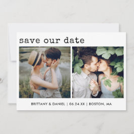 Moderne, trendige Schreibmaschine Text 2 Foto unse Save The Date