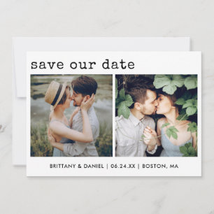 Moderne, trendige Schreibmaschine Text 2 Foto unse Save The Date