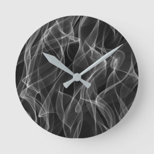 Moderne trendige schwarz-weiße abstrakte Muster Runde Wanduhr