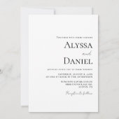 Moderne, trendige Schwarz-weiße Foto Hochzeit Einladung (Rückseite)