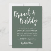 Moderne Trendige Script-Brunch-Sprudelparty-Salbei Einladung (Vorderseite)