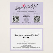 Moderne, trendige Script-Chic QR Code Geschenkguts (Vorne & Hinten)