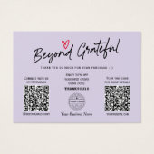 Moderne, trendige Script-Chic QR Code Geschenkguts (Vorderseite)