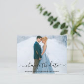 Moderne, trendige Skripte ändern das Date-Foto Postkarte (Stehend Vorderseite)