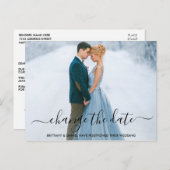 Moderne, trendige Skripte ändern das Date-Foto Postkarte (Vorne/Hinten)