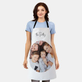 Moderne, trendige Skriptfamilie Name Round Foto Schürze (Getragen)