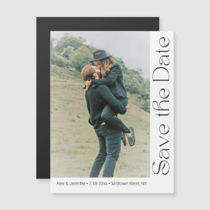 moderne trendige Skriptfoto-Save-the-Date-Magnet Magnetkarte