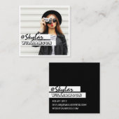 Moderne, trendige Social Media folgen mir Foto Quadratische Visitenkarte (Vorne/Hinten)