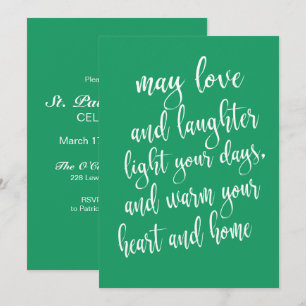 Moderne trendige St. Patrick's Day-Party Einladung