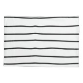 Moderne trendige Streifen Muster minimal Schwarz-w Kissenbezug (Rückseite)