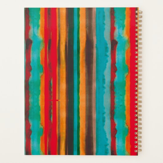 Moderne, trendige Streifen Personalisiert Planer (Rückseite)