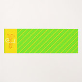 Moderne, trendige Stripes Mit Monogramm Yogamatte (Vorderseite (Horizontal))
