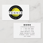 Moderne trendige Tennis Club Coach Logo Social Med Visitenkarte (Vorne/Hinten)