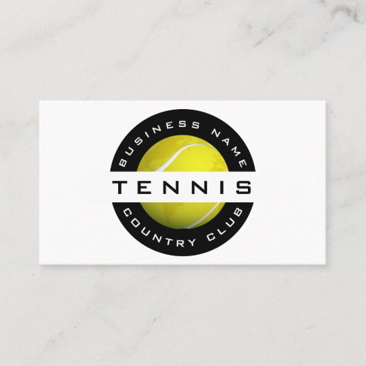 Moderne trendige Tennis Club Coach Logo Social Med Visitenkarte (Vorderseite)