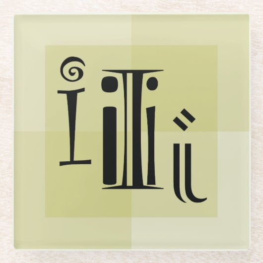 Moderne, trendige Typografie Kunst, das Dotting th Glasuntersetzer (Vorderseite)