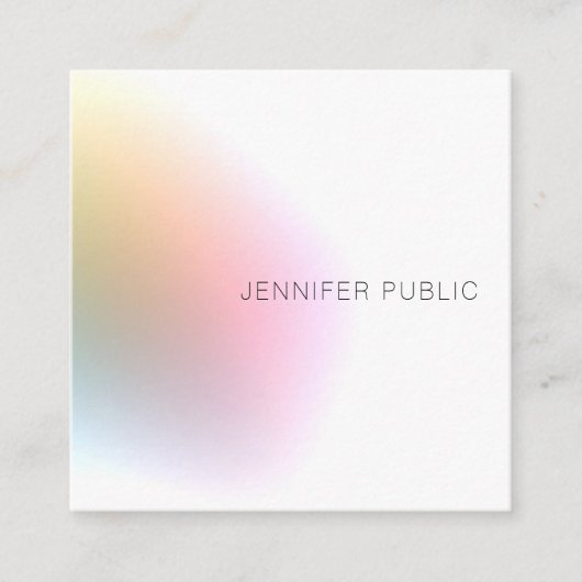 Moderne, trendige und farbenfrohe Vorlage Elegant Quadratische Visitenkarte (Vorderseite)