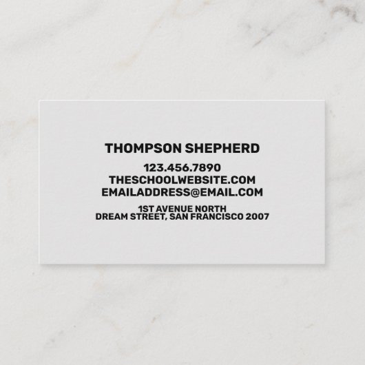 Moderne, trendige Visitenkarte (Rückseite)