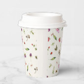 Moderne trendige Waldland-Wildblumen Insekten Pappbecher (Rechts)