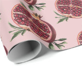Moderne trendige Wasserfarbe Frucht Granatapfel Geschenkpapier (Rolleneckpunkt)