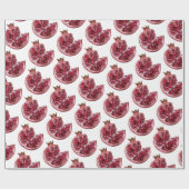 Moderne trendige Wasserfarbe Frucht Granatapfel Geschenkpapier (Flach)