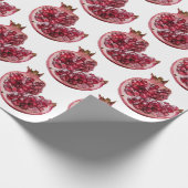 Moderne trendige Wasserfarbe Frucht Granatapfel Geschenkpapier (Ecke)