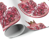 Moderne trendige Wasserfarbe Frucht Granatapfel Geschenkpapier (Rolleneckpunkt)