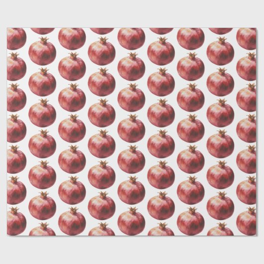 Moderne trendige Wasserfarbe Frucht Granatapfel Geschenkpapier (Flach)